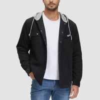 Fleece Men's Jacket with Hood - Nordic-Dark Grey-M-State of Style