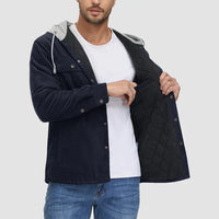 Fleece Men's Jacket with Hood - Nordic-Dark Grey-M-State of Style