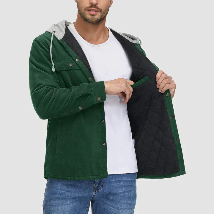 Fleece Men's Jacket with Hood - Nordic-Dark Grey-M-State of Style
