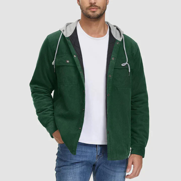Fleece Men's Jacket with Hood - Nordic-Dark Grey-M-State of Style