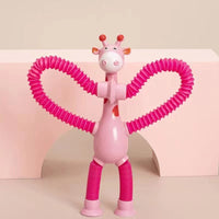 Flexible Giraffe Toy with Suction Cup - StretchyGiraffe-Pink-Without Lights-State of Style