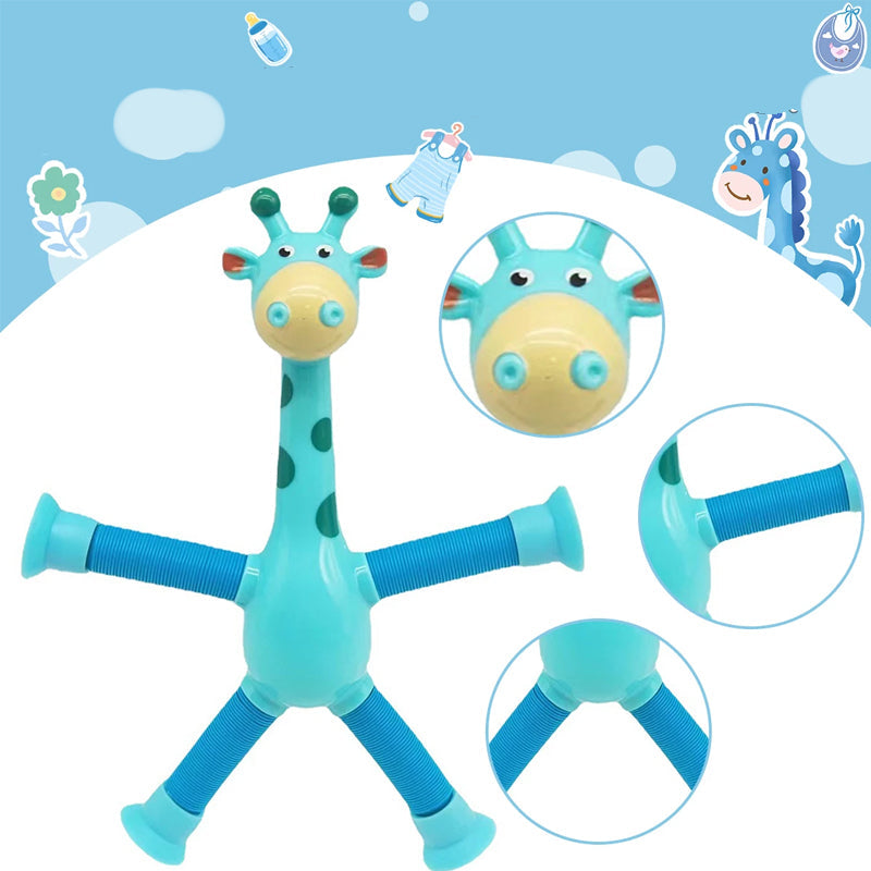 Flexible Giraffe Toy with Suction Cup - StretchyGiraffe-Pink-Without Lights-State of Style