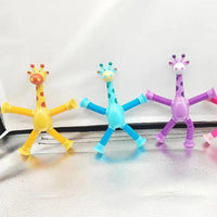 Flexible Giraffe Toy with Suction Cup - StretchyGiraffe-Pink-Without Lights-State of Style