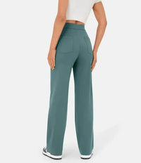 Flexible High-Waisted Pants - Luna-Stone Green-S (36)-State of Style