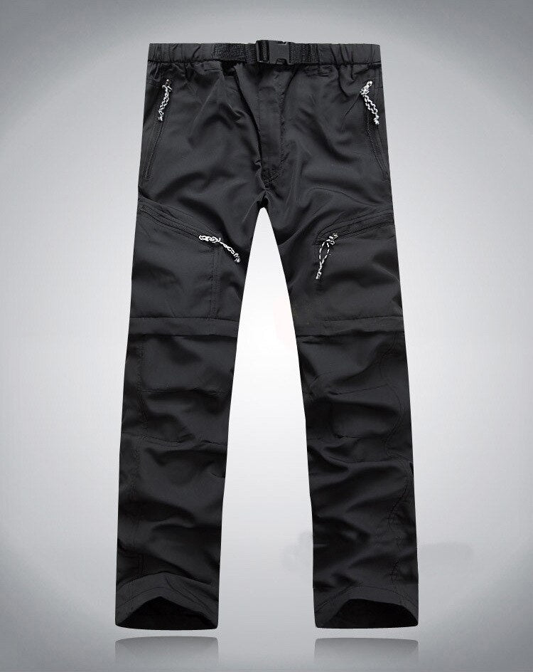 Flexible Outdoor Zip-Off Cargo Pants for Men - Noah-Black-S-State of Style
