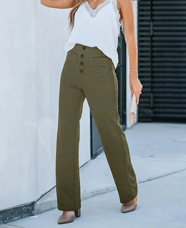 Flexible & Stylish Women's Pants - Vivienne-Olive Green-S-State of Style