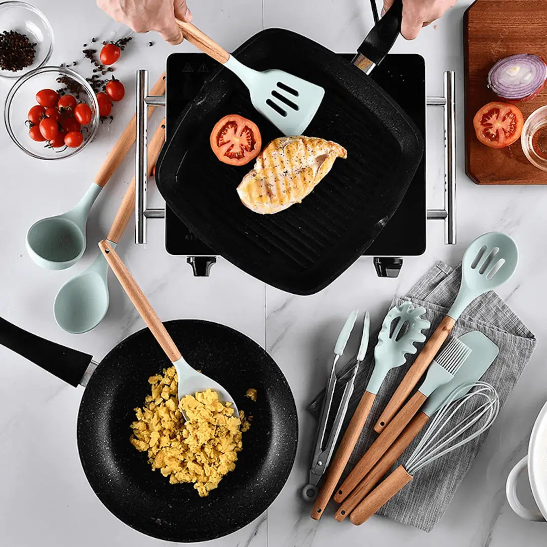 FlexiChef Silicone Kitchen Utensil Set-Pink-State of Style