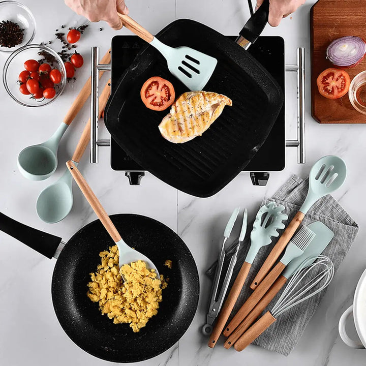 FlexiChef Silicone Kitchen Utensil Set-Pink-State of Style