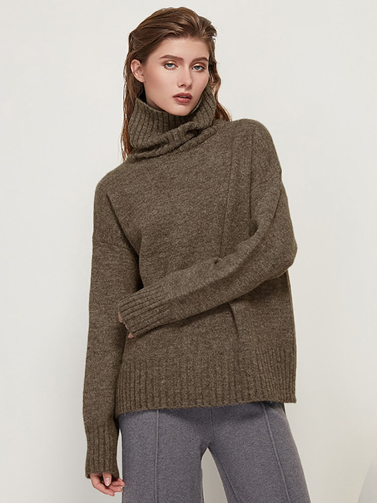 FlipShirt | Elegant & Cozy Women's Turtleneck Sweater-Apricot-XS-State of Style