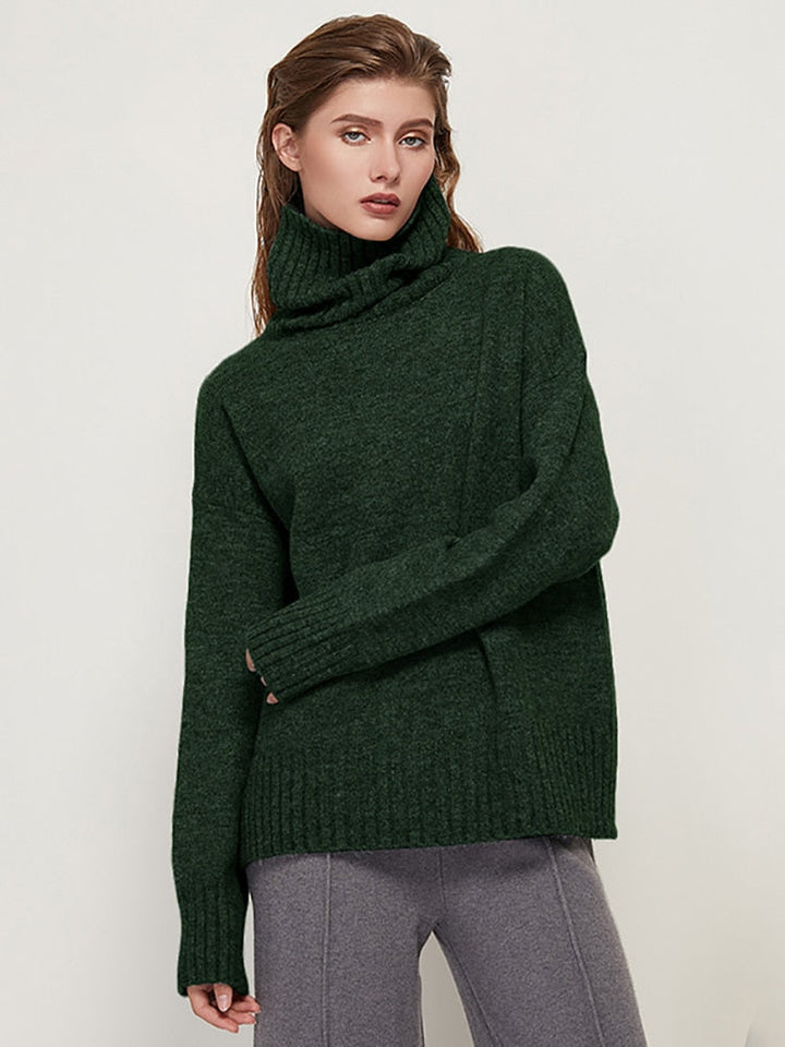 FlipShirt | Elegant & Cozy Women's Turtleneck Sweater-Dark Green-XS-State of Style