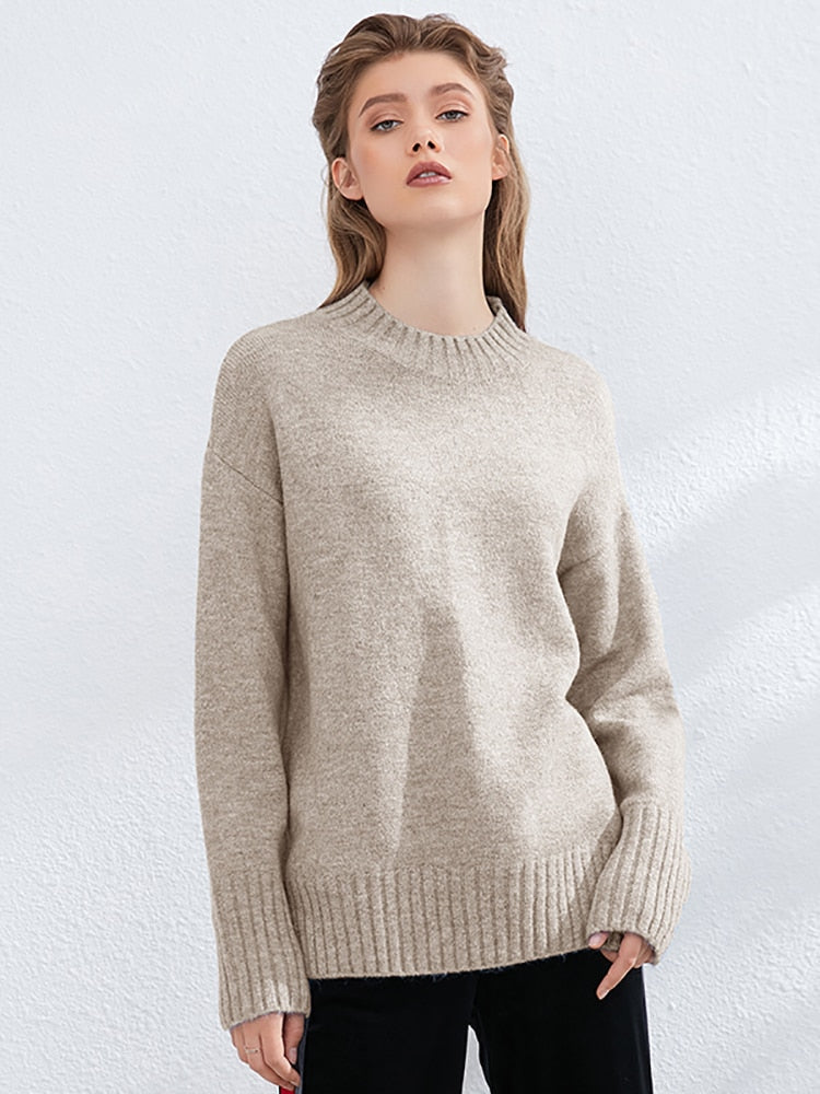 FlipShirt | Elegant & Cozy Women's Turtleneck Sweater-Khaki-XS-State of Style