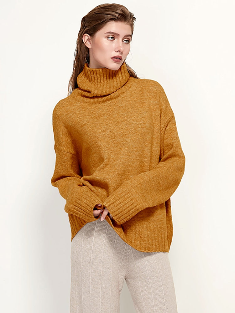 FlipShirt | Elegant & Cozy Women's Turtleneck Sweater-Orange-XS-State of Style