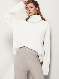 FlipShirt | Elegant & Cozy Women's Turtleneck Sweater-White-XS-State of Style