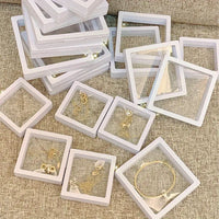 Floating Jewellery Display Boxes | 10-Piece Set-BLACK-7 X 7 CM-State of Style
