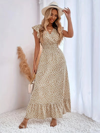 Flora Print Ruffles Dress | Stylish and Trendy-Apricot-XS-State of Style