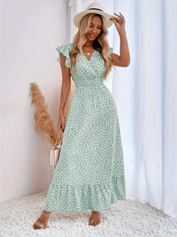 Flora Print Ruffles Dress | Stylish and Trendy-Mint Green-XS-State of Style