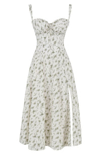 Floral Maxi Dress with Waist Definition - Fleur-Green-S-State of Style
