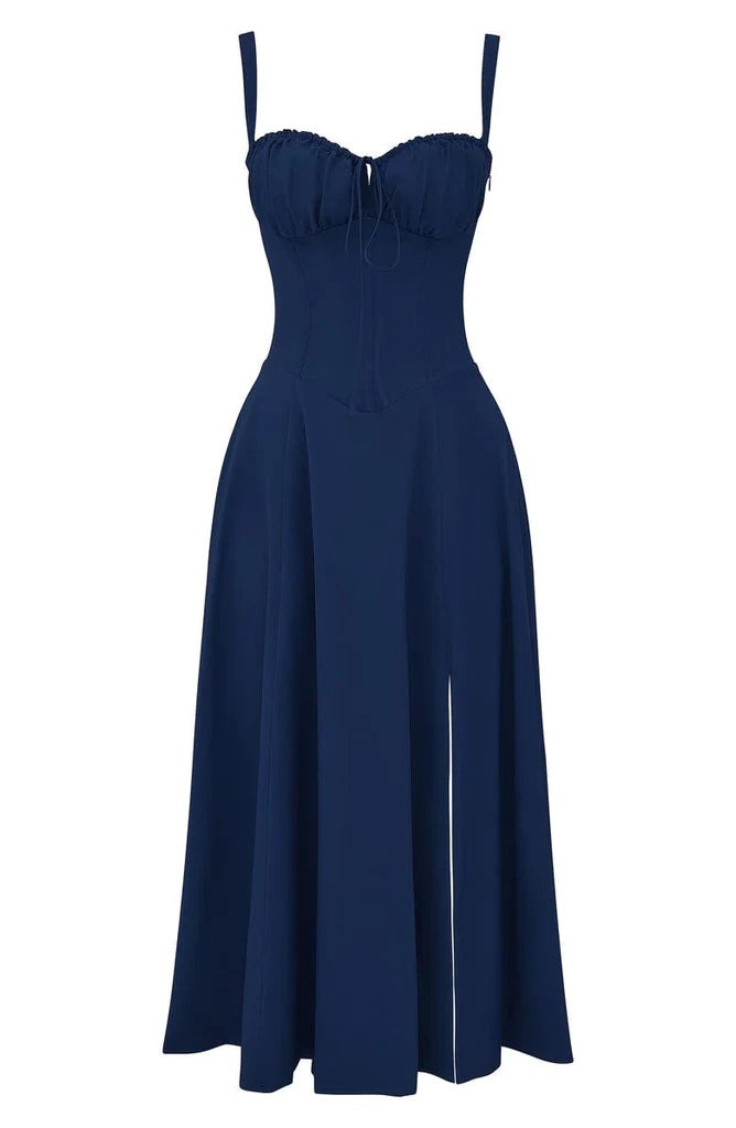 Floral Maxi Dress with Waist Definition - Fleur-Rose Blossom-S-State of Style