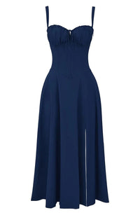Floral Maxi Dress with Waist Definition - Fleur-Rose Blossom-S-State of Style