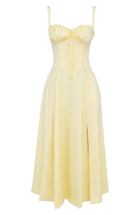 Floral Maxi Dress with Waist Definition - Fleur-Rose Blossom-S-State of Style