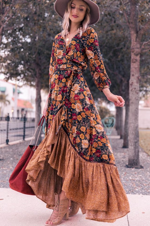 Floral Print Midi Dress - Lily-Blossom Ink (almost sold out)-S-State of Style