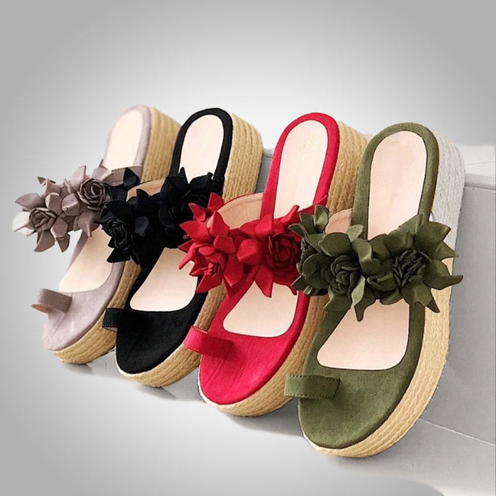 Floral Sandals | Elegant Women's Footwear-Black-3.0-State of Style