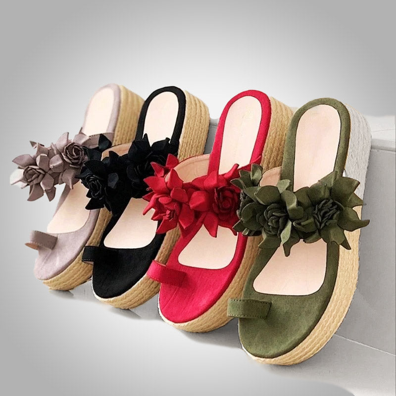 Floral Sandals | Elegant Women's Footwear-Black-3.0-State of Style
