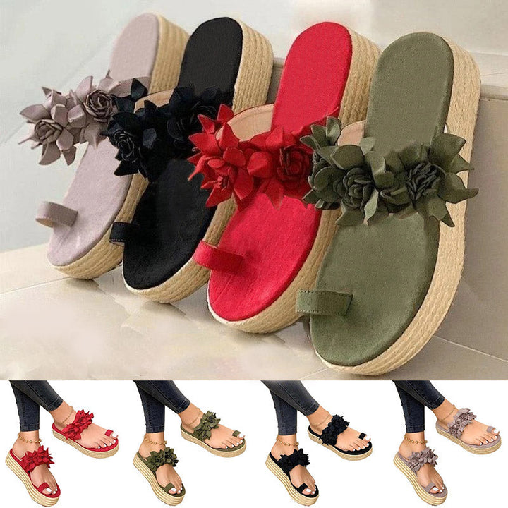 Floral Sandals | Elegant Women's Footwear-Black-3.0-State of Style