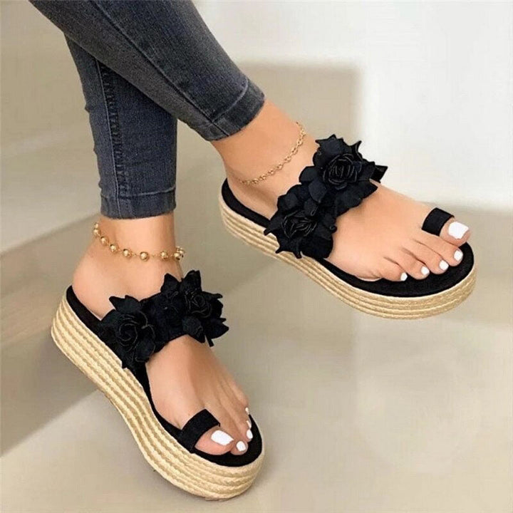 Floral Sandals | Elegant Women's Footwear-Black-3.0-State of Style