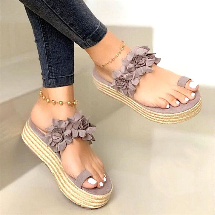 Floral Sandals | Elegant Women's Footwear-Grey-3.0-State of Style