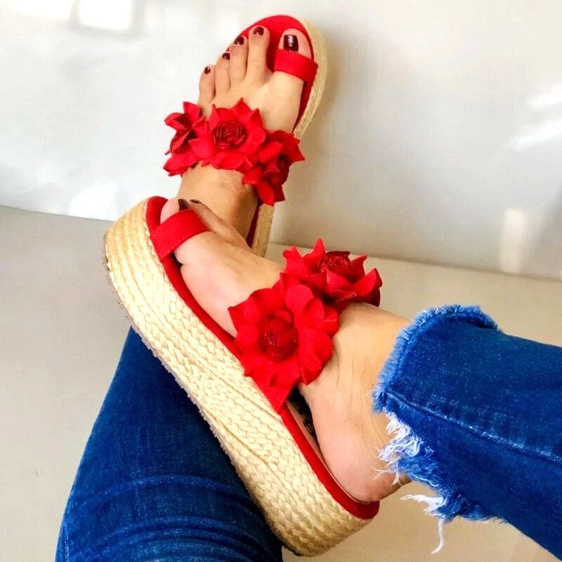 Floral Sandals | Elegant Women's Footwear-Red-3.0-State of Style