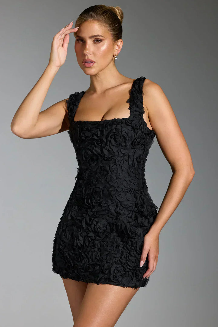 Flower Corset Mini Dress - Flower-White-XS-State of Style