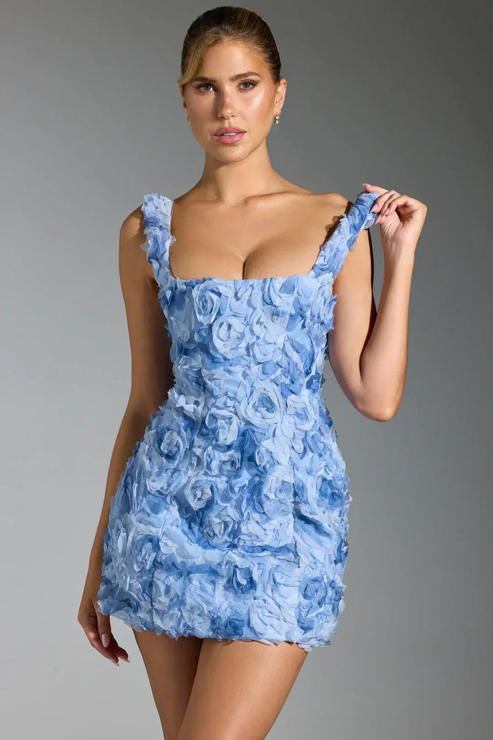 Flower Corset Mini Dress - Flower-White-XS-State of Style