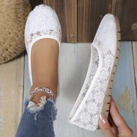 Flower Pattern Ballerinas | Fleur-White-3.5-State of Style