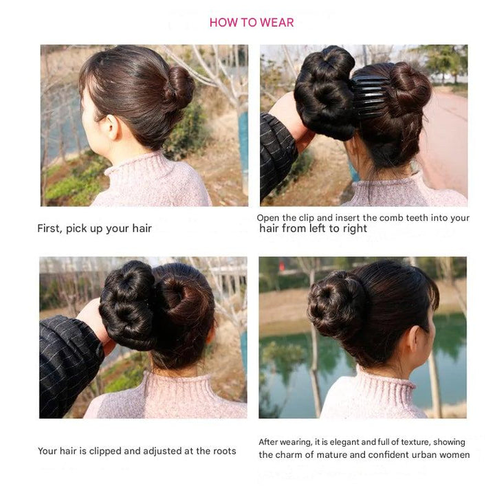 Flower-shaped Hair Clip with Hair Extension – Fiora-Maro-State of Style