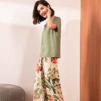 FlowerPyjamas | Soft & Stylish Women's Pyjamas-Blue/Orange-S-State of Style