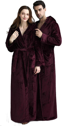 Fluffy Fleece Bathrobe with Hood - CozyFluff-Blue-M-State of Style