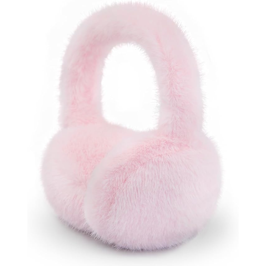 Fluffy Foldable Faux Fur Winter Ear Warmers - FauxSnugs-Light pink-State of Style