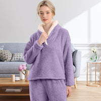 Fluffy Pyjama Set for Women - CozyPlush-Dark blue-S-State of Style