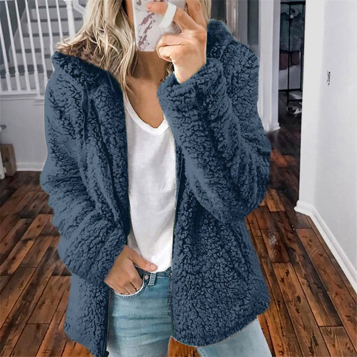 Fluffy Women's Hoodie Vest - Sofia-Blue-S-State of Style