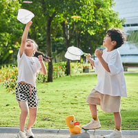 Throwing-disc toy for children, battery-free – suitable for indoor and outdoor use