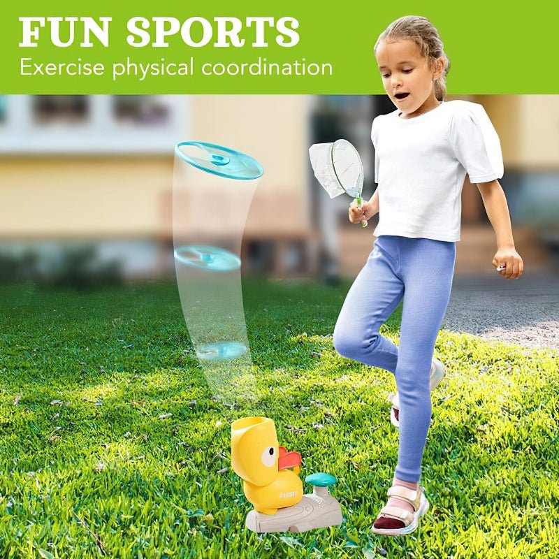 Throwing-disc toy for children, battery-free – suitable for indoor and outdoor use