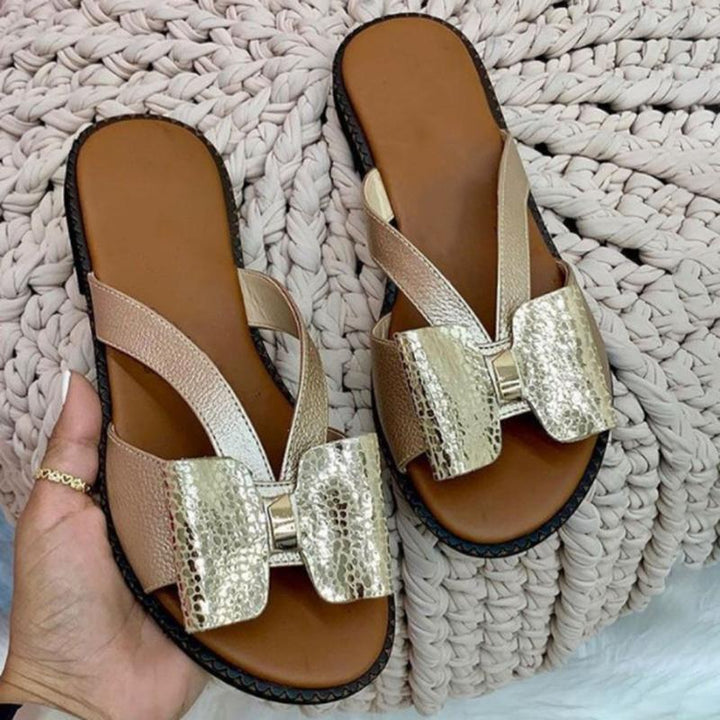 FlySlide | Cozy Butterfly Design Slippers-Gold-4.5-State of Style