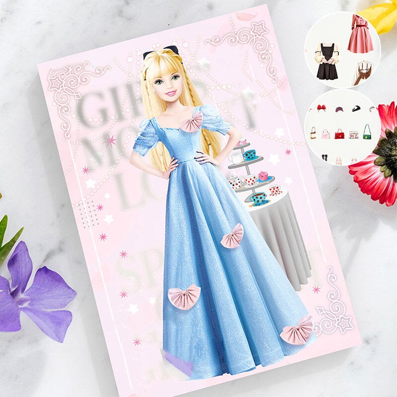 Magnetic dress-up dolls playset for children with clothes and storage box