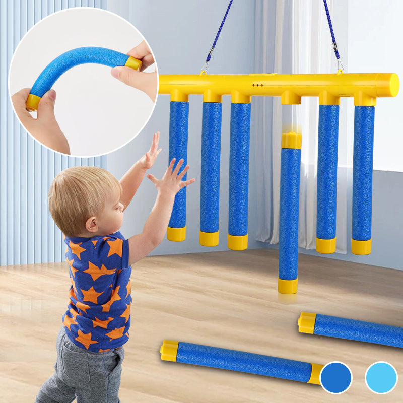 Electronic reaction game with falling bars and speed settings.