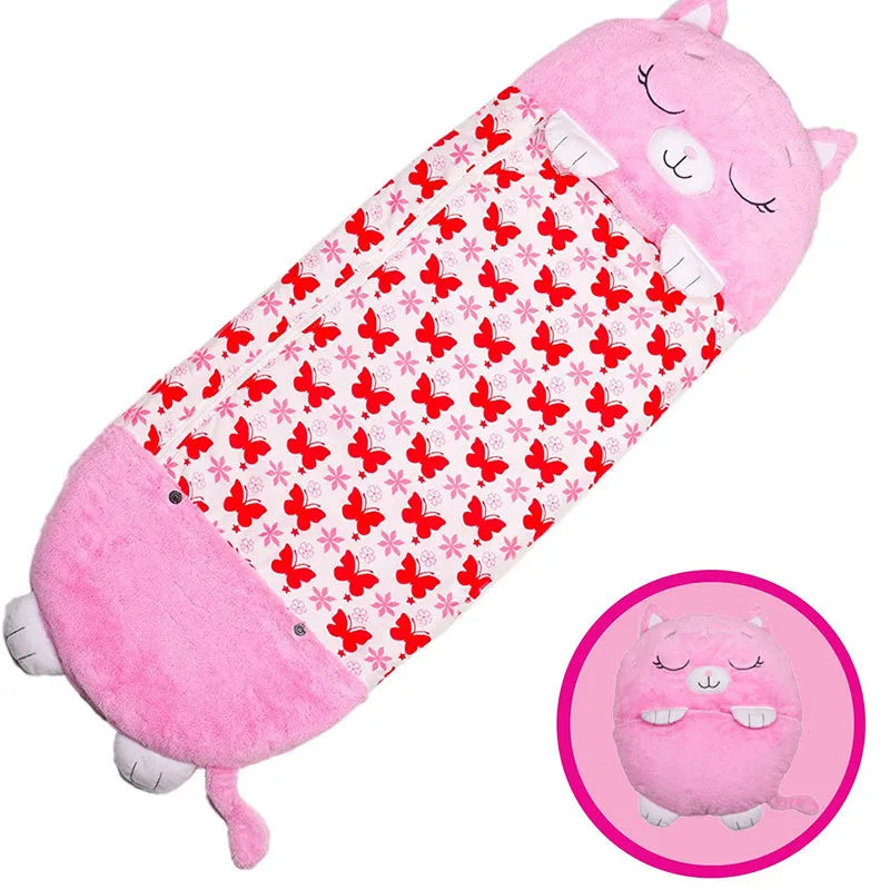 Foldable Kids' Sleeping Bag in Animal Shape – Snoozi-Cat-135x50cm-State of Style