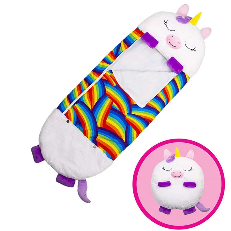 Foldable Kids' Sleeping Bag in Animal Shape – Snoozi-White Unicorn-135x50cm-State of Style