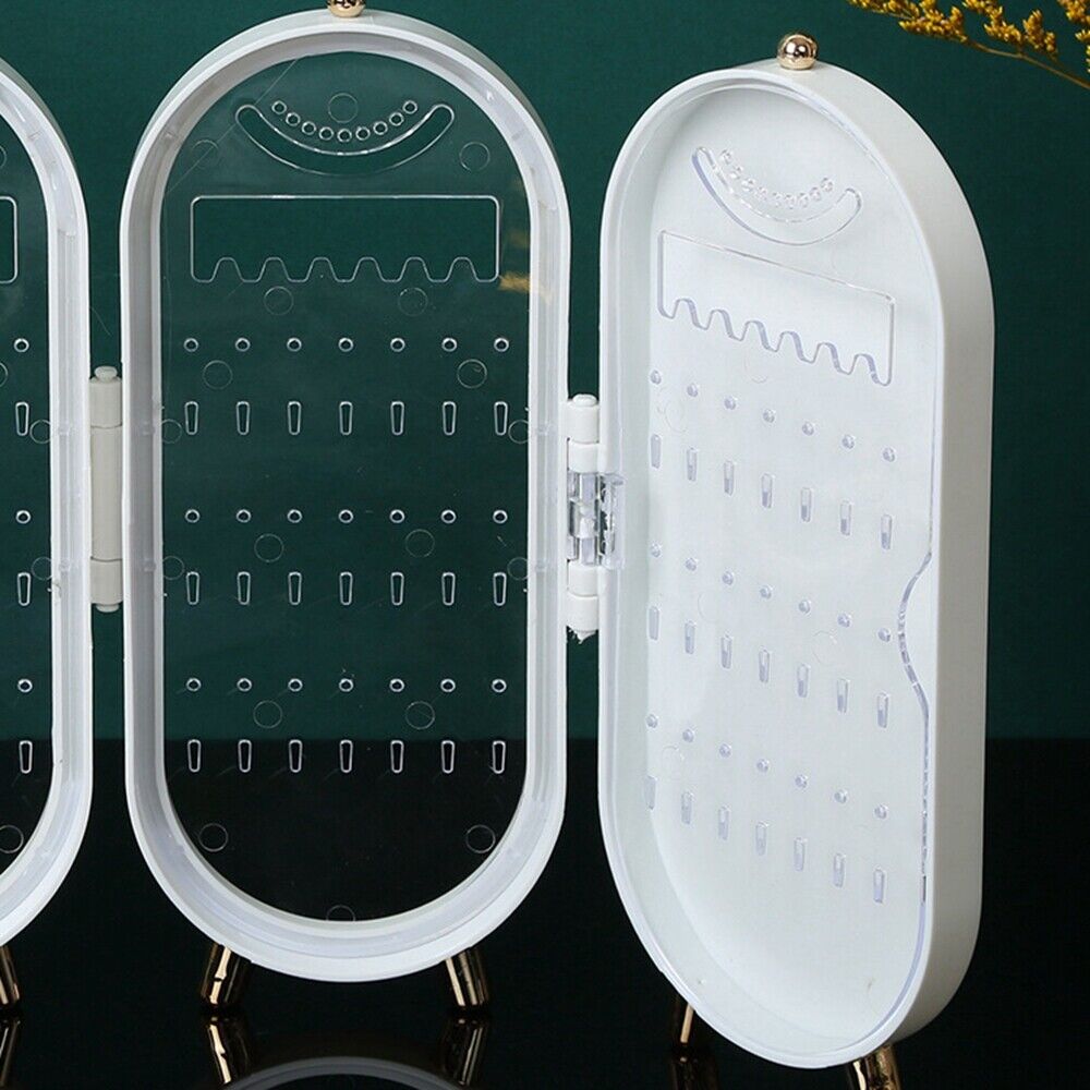 Foldable Oval Jewellery Organiser | Travel Case-WHITE-State of Style