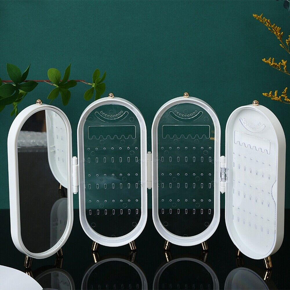 Foldable Oval Jewellery Organiser | Travel Case-WHITE-State of Style