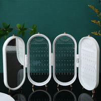 Foldable Oval Jewellery Organiser | Travel Case-WHITE-State of Style